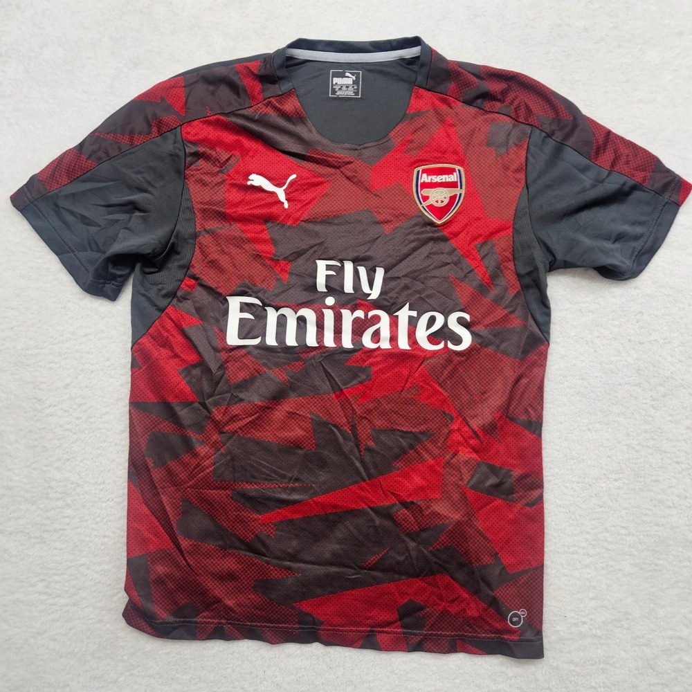 Puma Arsenal FC Pre-Match Training Jersey Red Black Camo 752188 Mens Small